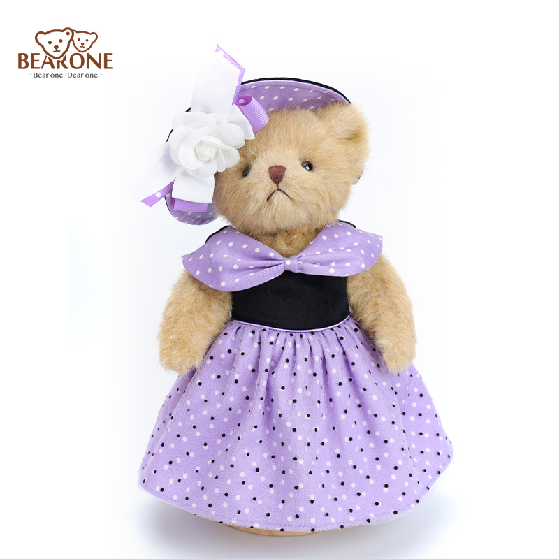 Elegant Girl Bear with Blue Dress