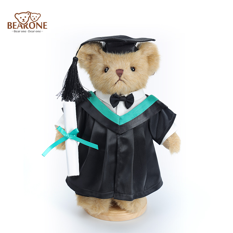 Graduation Bear with Green Collar
