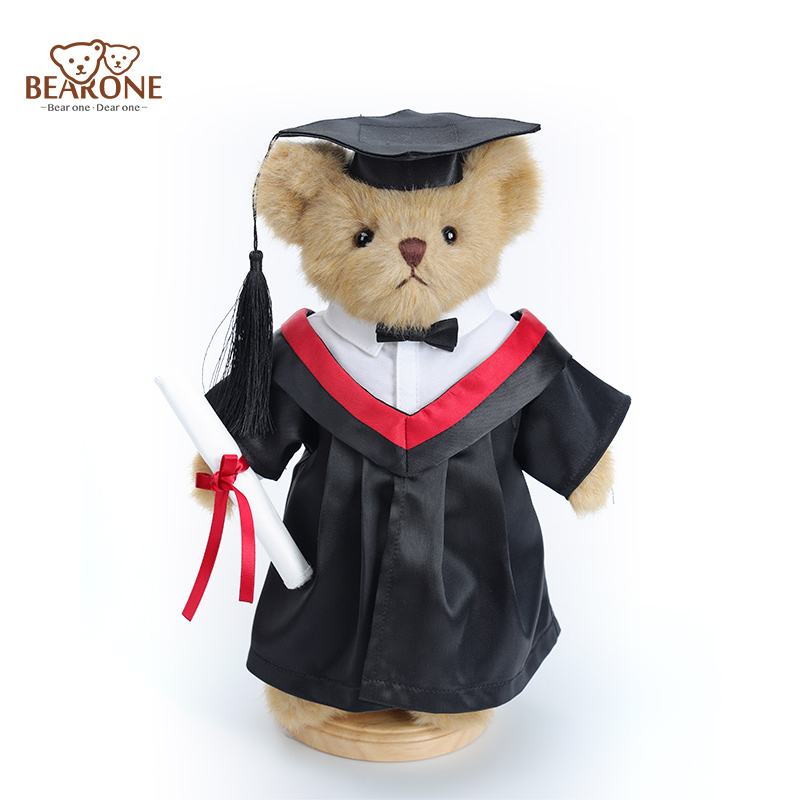 Graduation Bear with Red Colloar