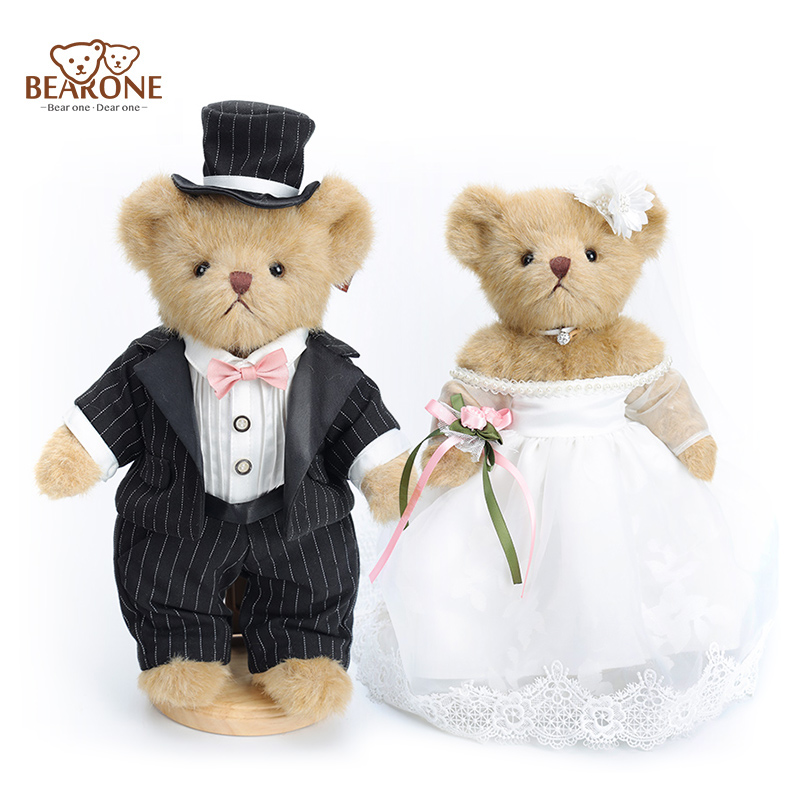 Wedding Teddy Bear with Elegant Black Suits
