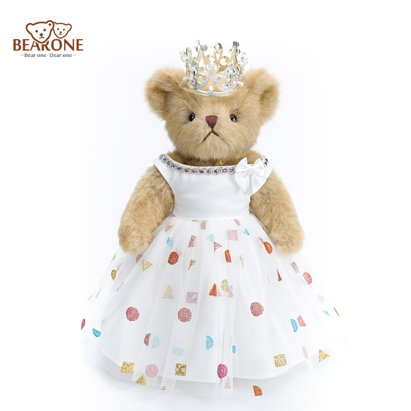 Princess Teddy Bear with White Dress 
