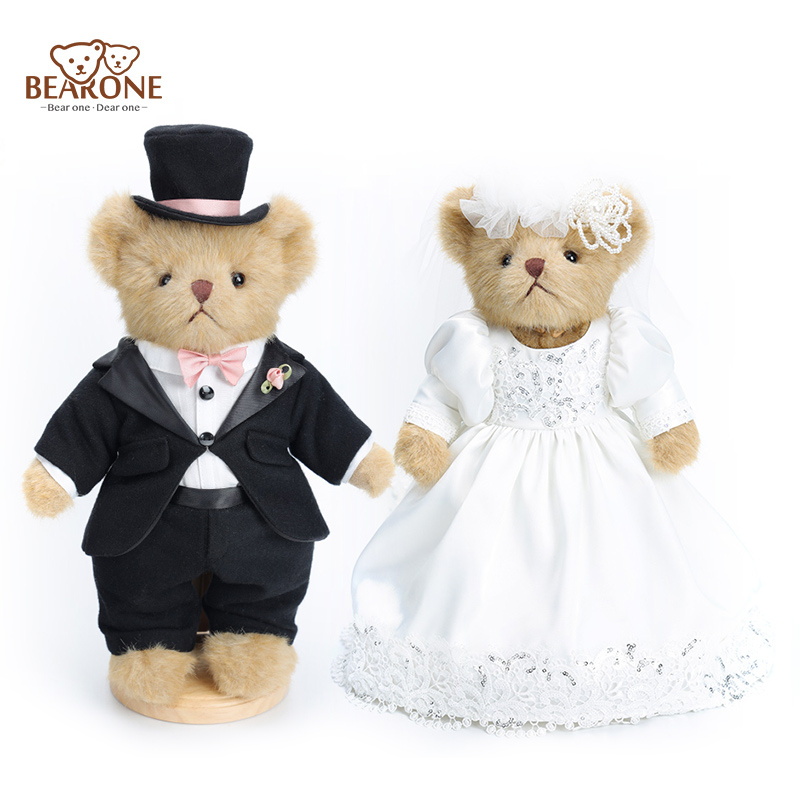 Wedding Teddy Bear with Classic White Dress