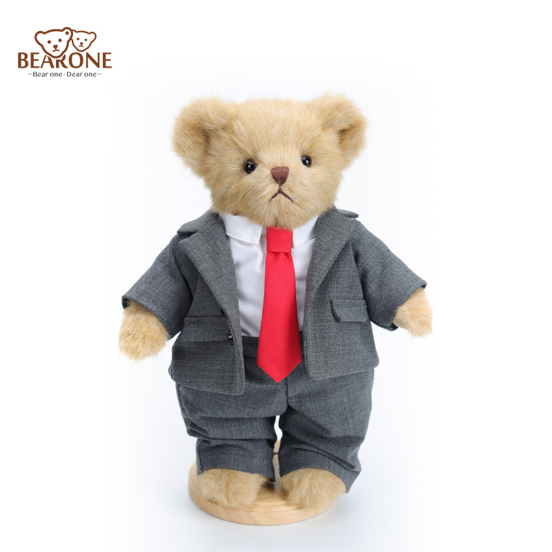 Teacher Teddy Bear Dressed with Grey Suits