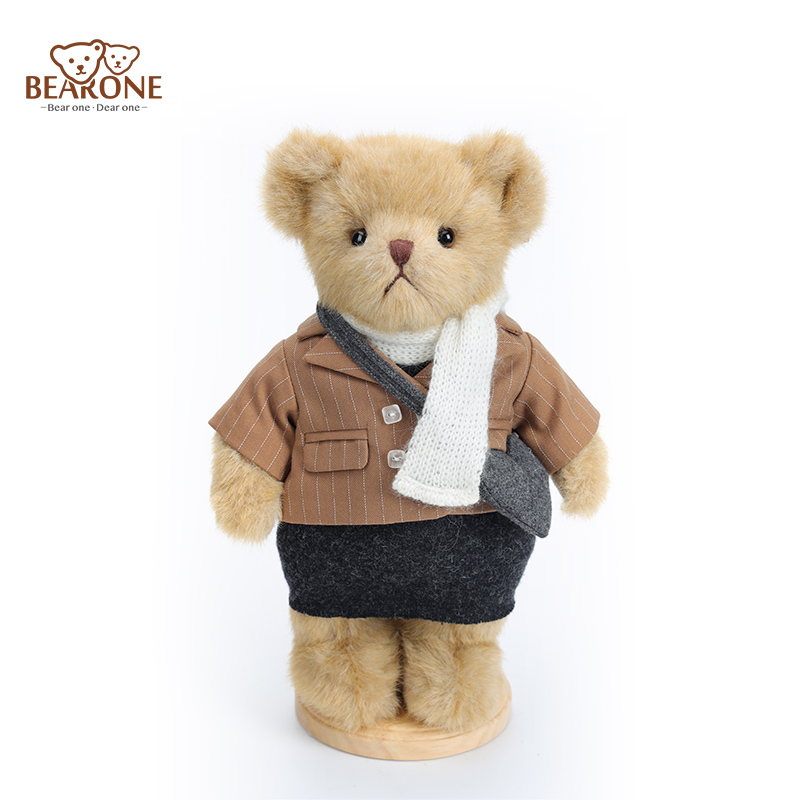 Teacher Teddy Bear Dressed with Grey Suits
